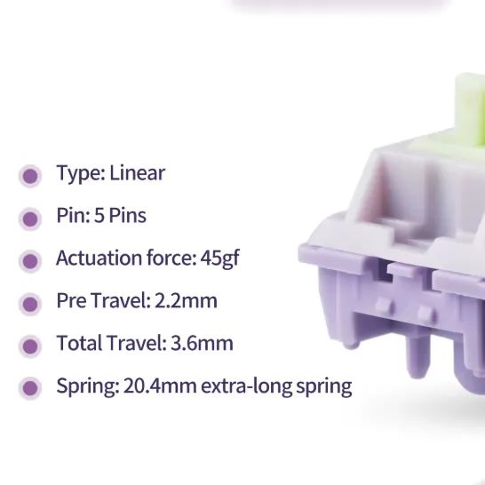Switchs Epomaker Wisteria 100pcs - Foto 3