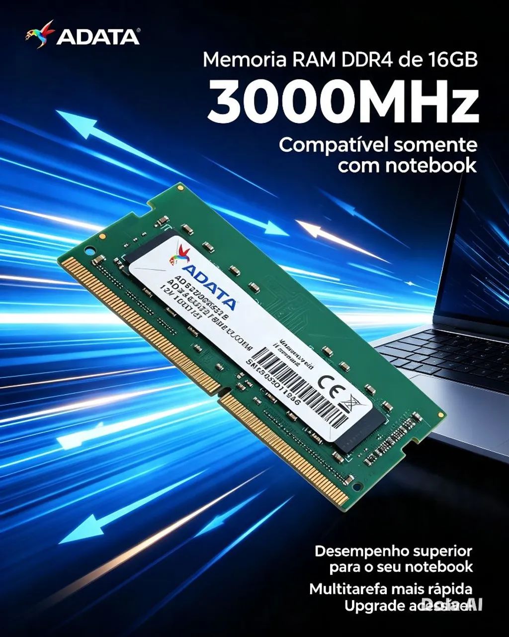 Memória RAM DDR4 - 16GB 3000MHz - Notebook - Testadas e funcionando. - Foto 2