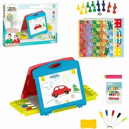 (Nova) Lousa Mágica Creativa Dupla Face 2 Em 1 Maleta Play e Learn - Foto 4