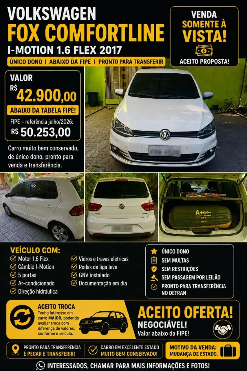 Volkswagen Fox Fox Comfortline I Motion 1.6 Flex 8V 5p 2017