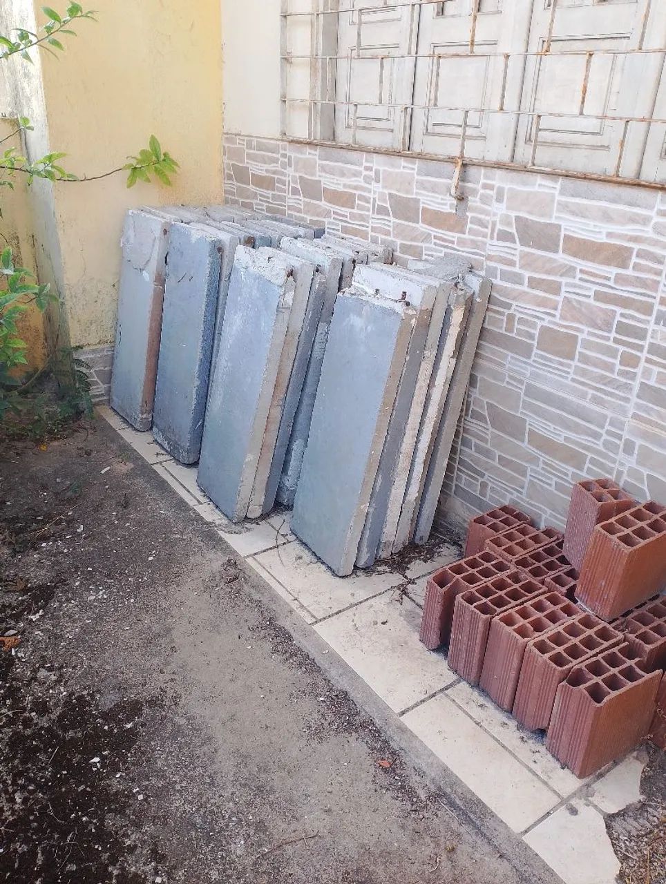 Concrete slabs removed from staircases