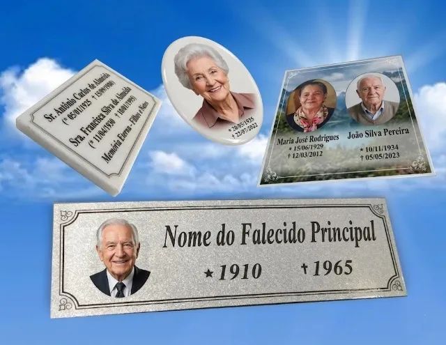 Placas para túmulos em mármore