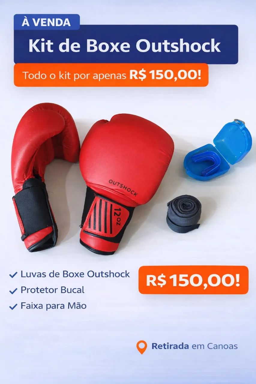 Luvas de Boxe - Kit (Luvas + Faixa + Protetor Bucal)