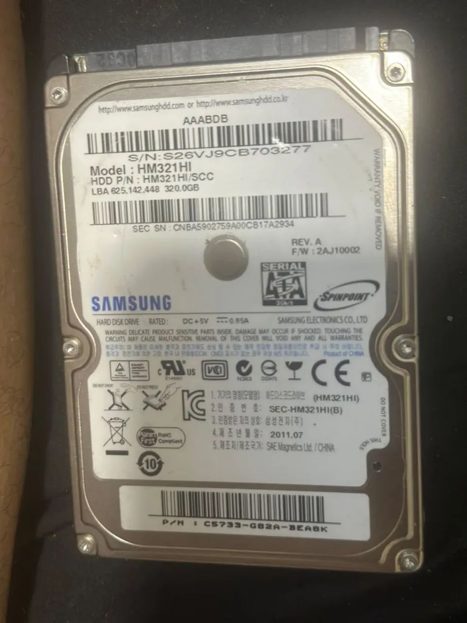 Hd notebook Samsung, 320g 
