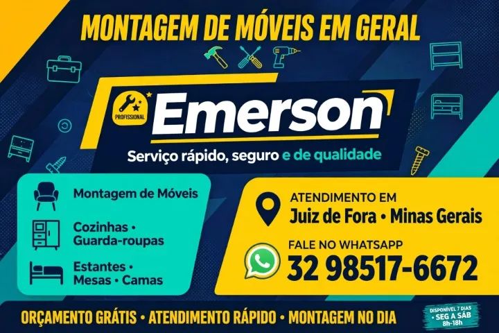 Montagem de móveis em geral. 
