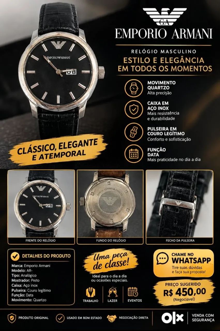 RELOGIO EMPÓRIO ARMANI  - Foto 3