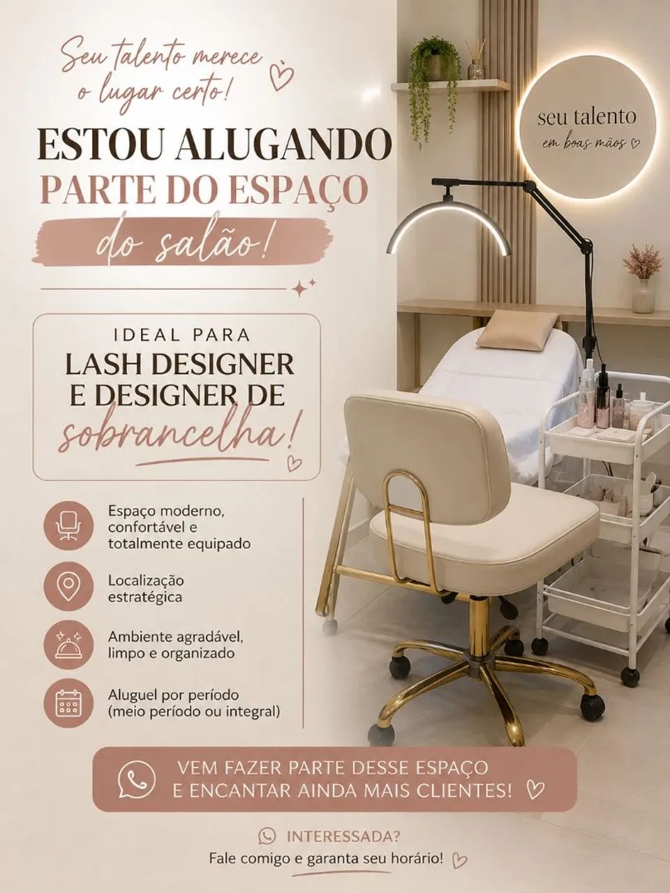 Alugo parte de salão de beleza