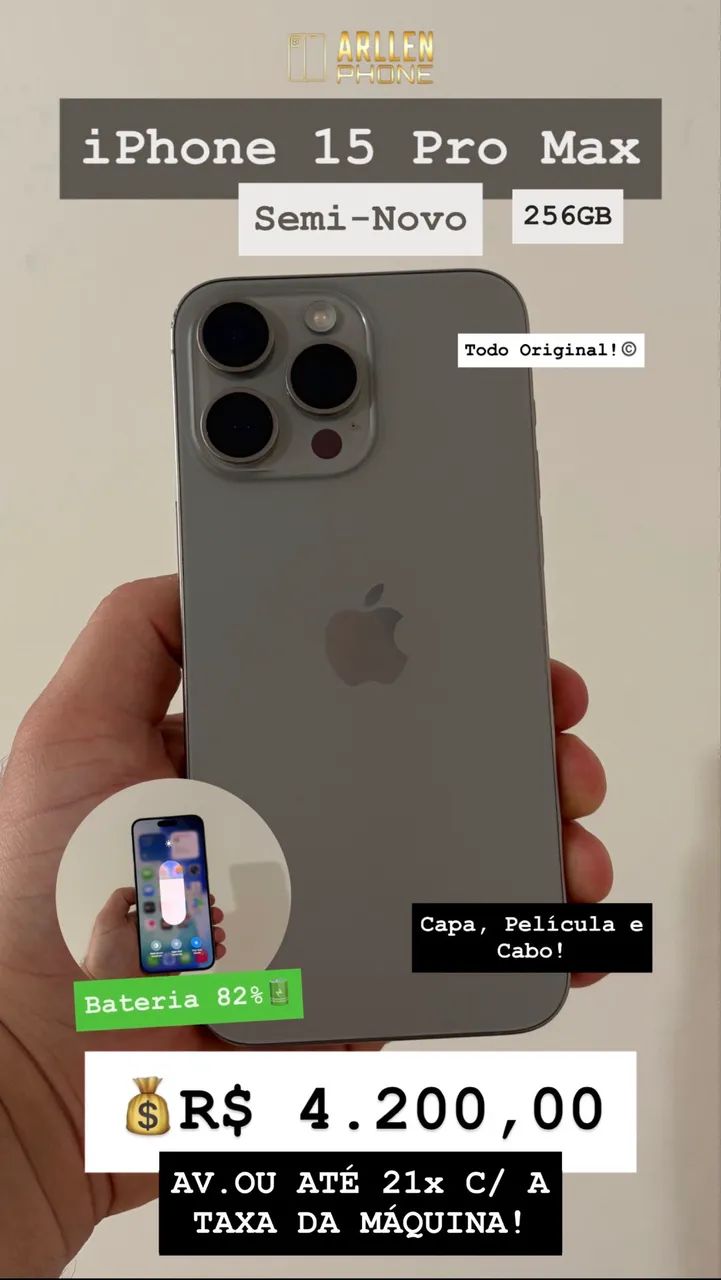 iPhone 15 Pro Max 256GB Todo Original 
