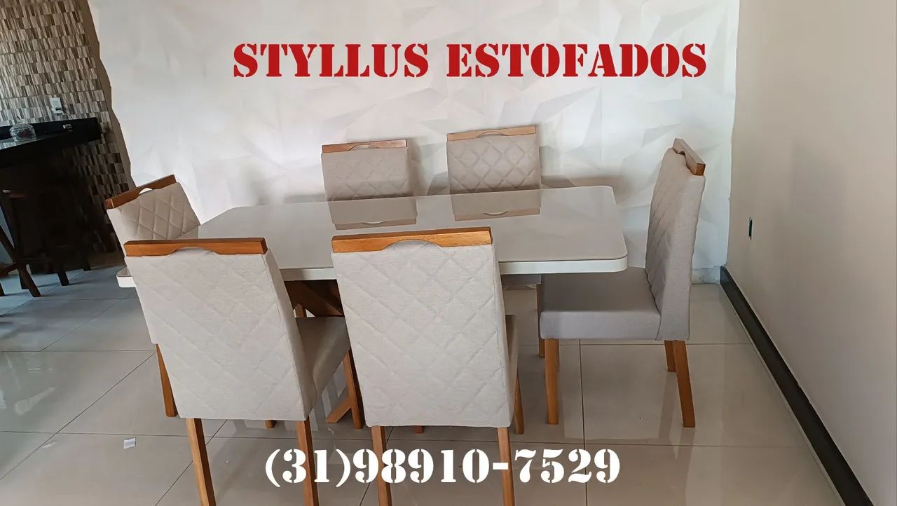Mesa de luxo com 6 cadeiras 