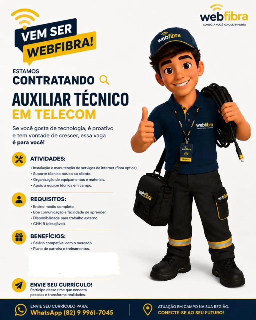 Vaga p/ Auxiliar Técnico 