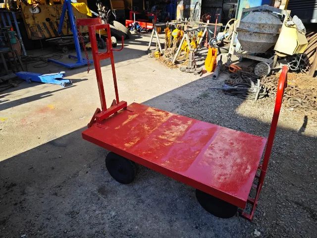 Carrinho plataforma com chapa de aço  - Foto 4