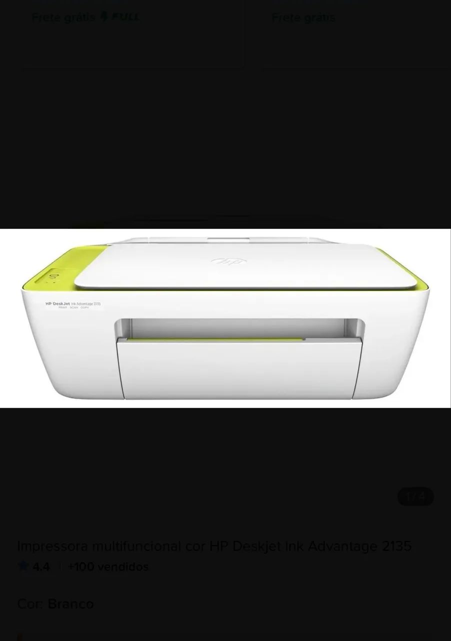 Impressora Multifuncional HP Deskjet Ink Advantage 2136 - Print, Scan e Copy