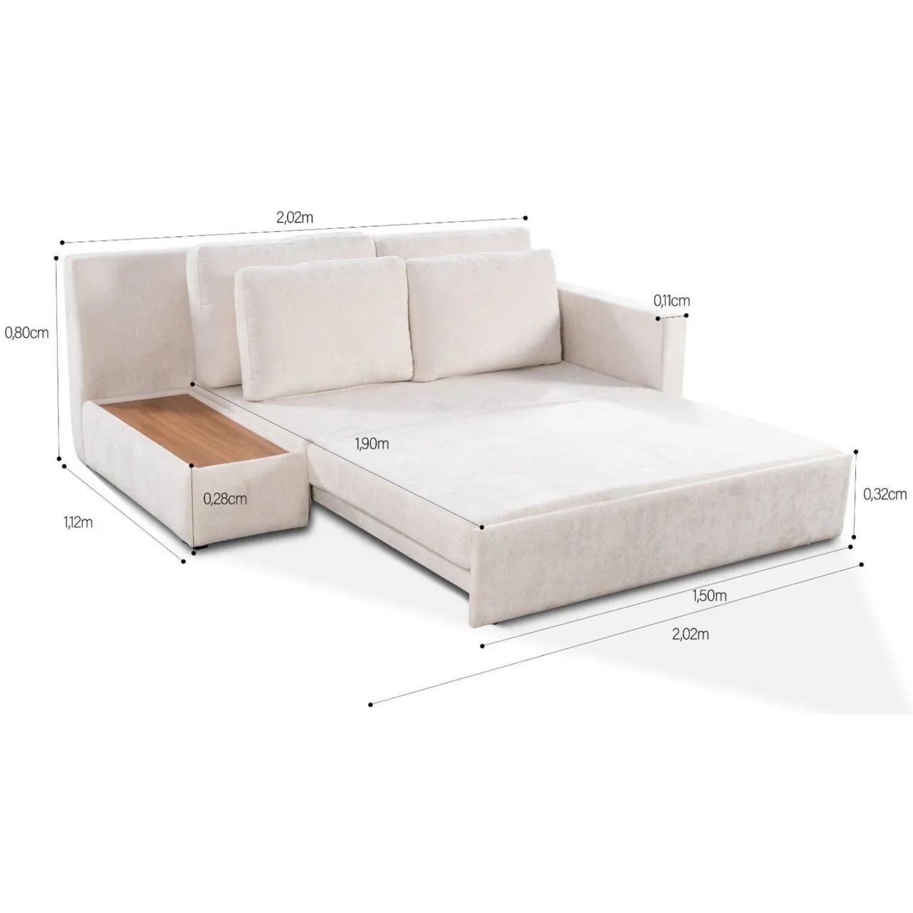 Sofá Cama Allure Ref.8006 2,02 m Linho Bege - GRALHA AZUL/ pronta entrega  - Foto 4