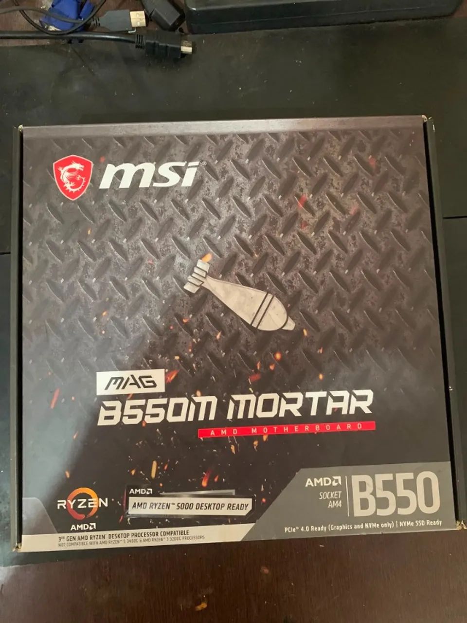 B550M MSI MORTAR C/ Caixa e Acessórios. **LEIA DESCRIÇÃO** - Foto 3