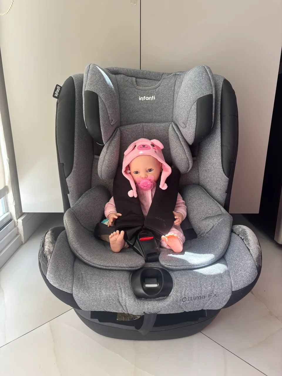 Cadeirinha Infanti Óptima FX Cinza - Excelente estado