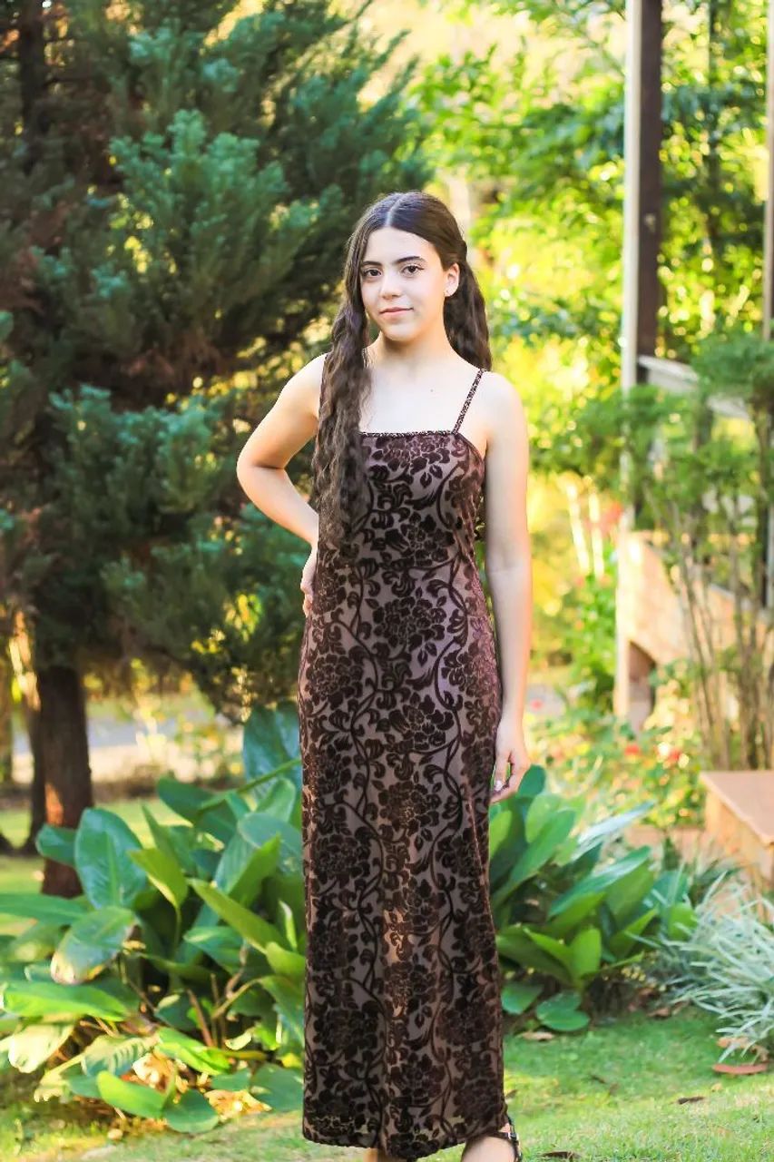 Vestido marrom tamanho P - Foto 3