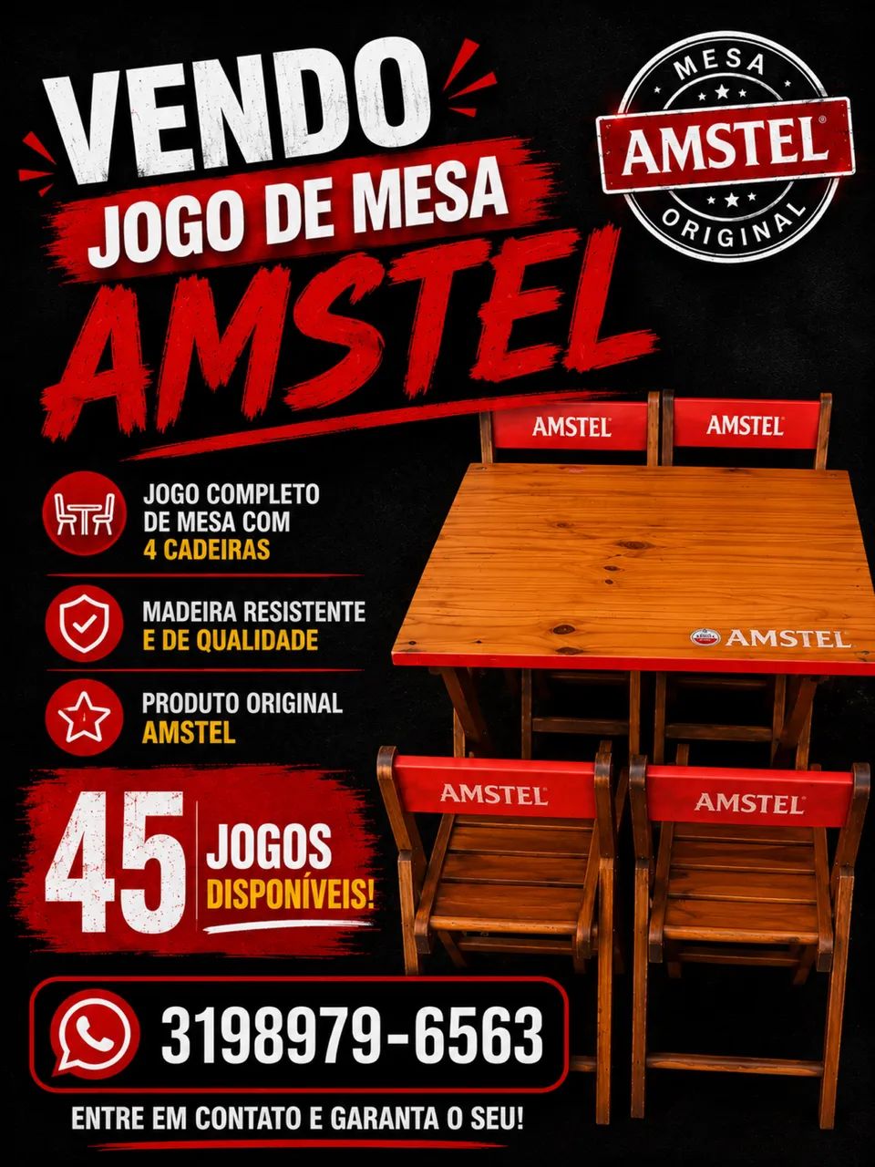 Mesa para bar e restaurante 