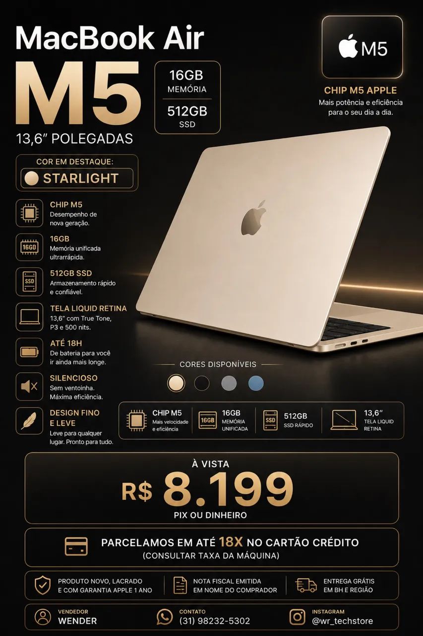 MacBook Air M5 | LACRADO | COM NF 