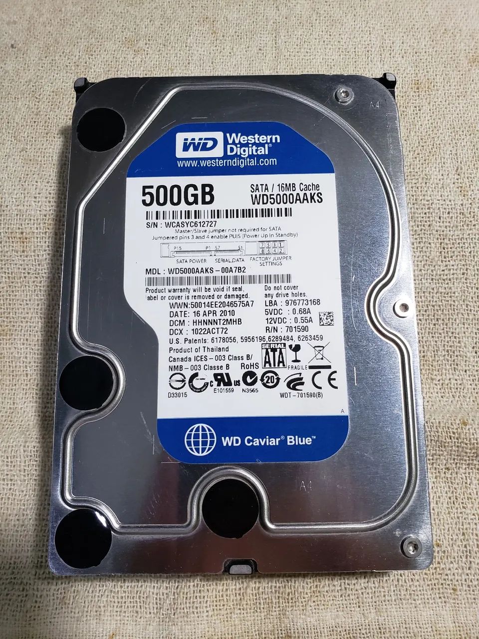 HD 500gb WD, saudável e sem bad block