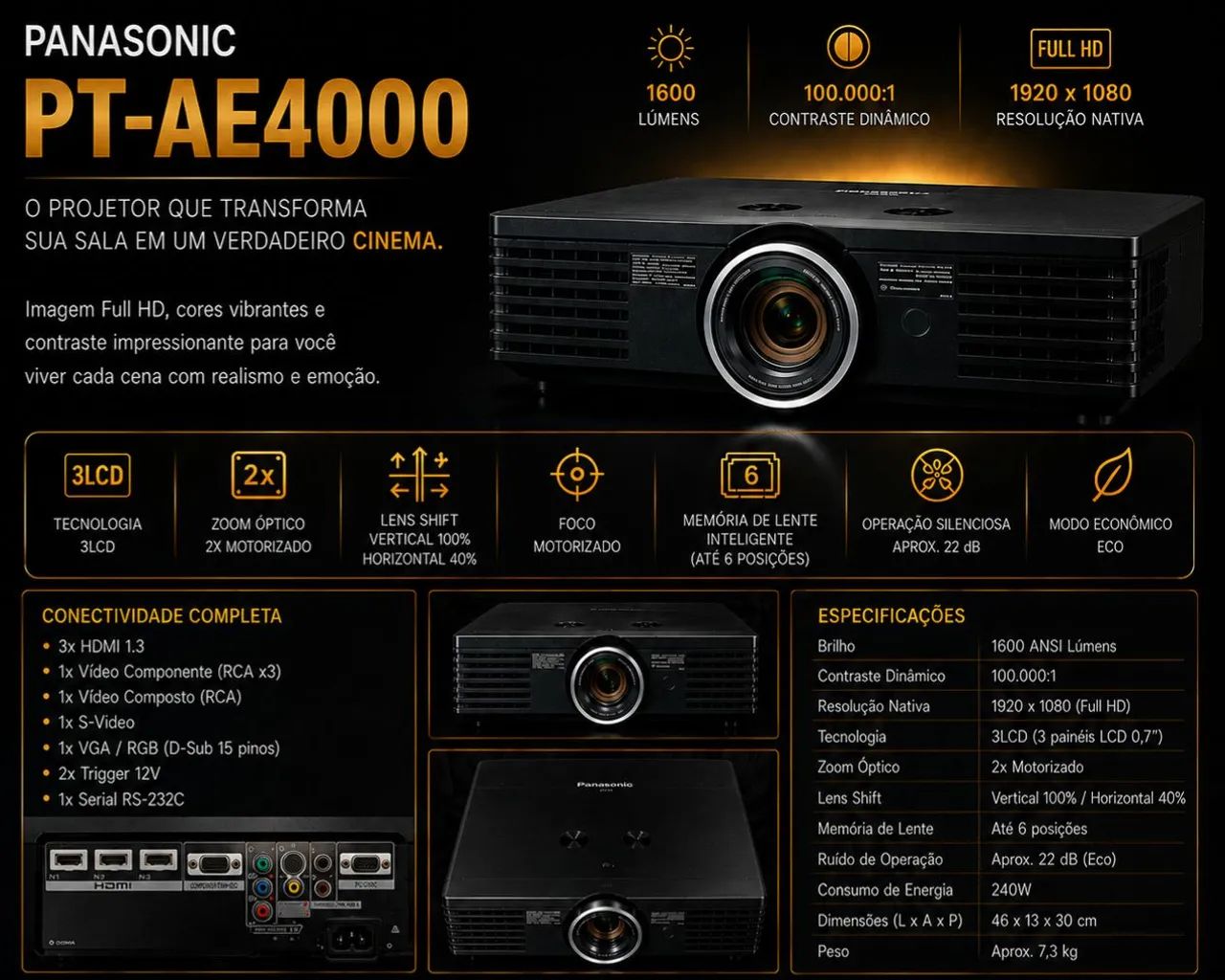 Projetor Panasonic PT-AE4000 