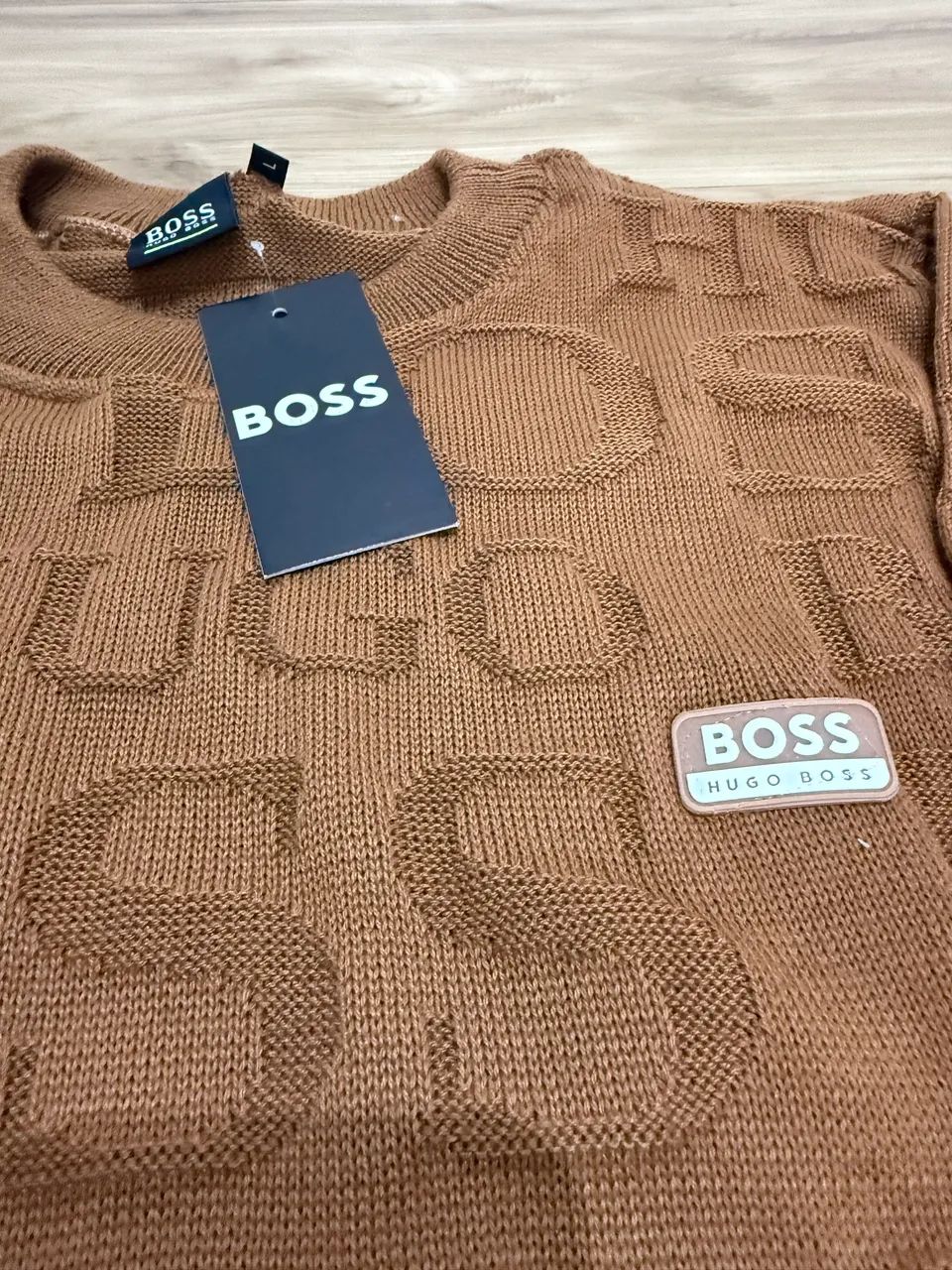 Suéter Masculino Tricot Manga Longa Marrom - Foto 3