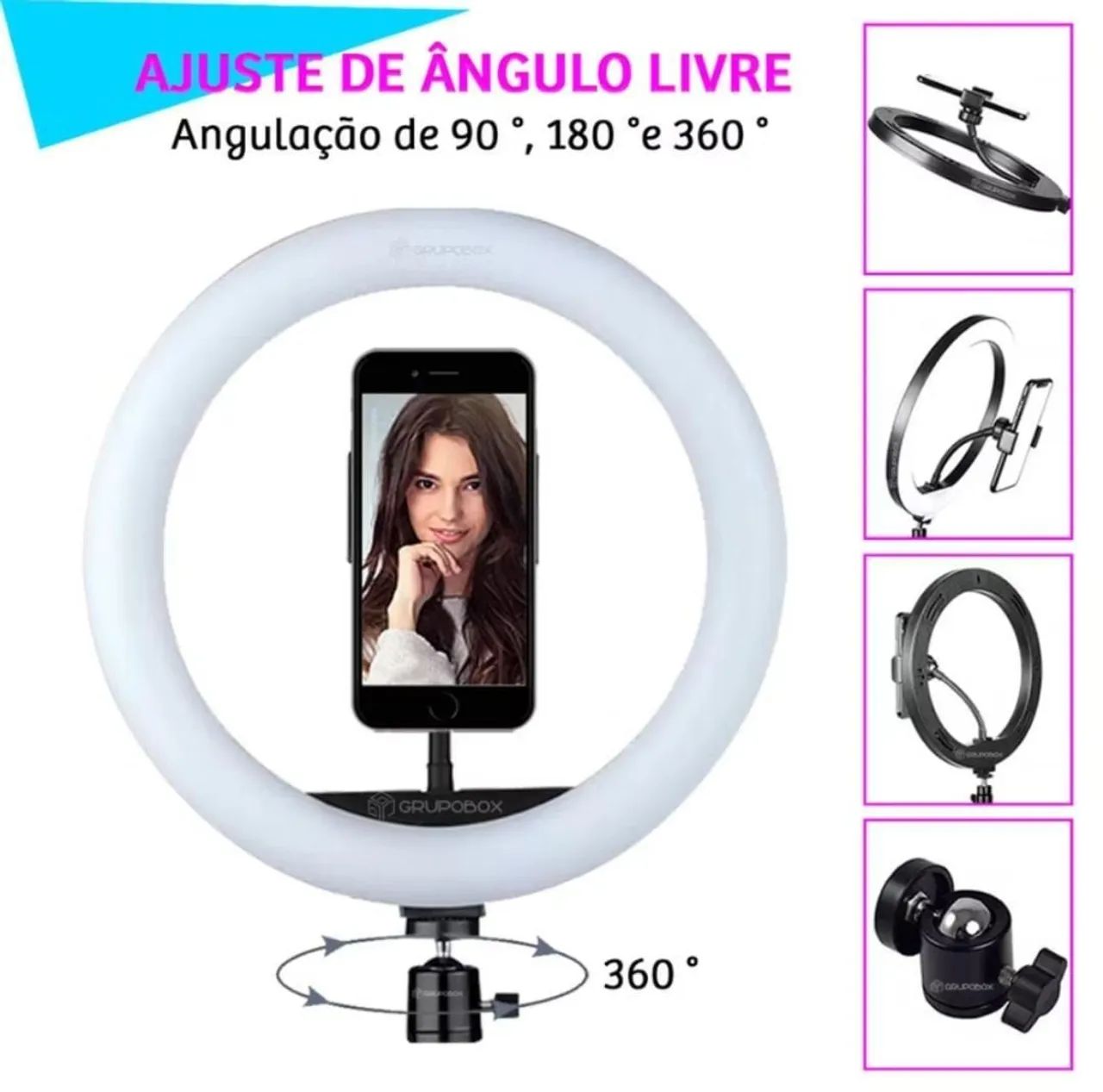 Ring Light Iluminador 10 Polegadas Com Tripé 2.10 Metro LED Para Celular Iluminação Profis - Foto 5