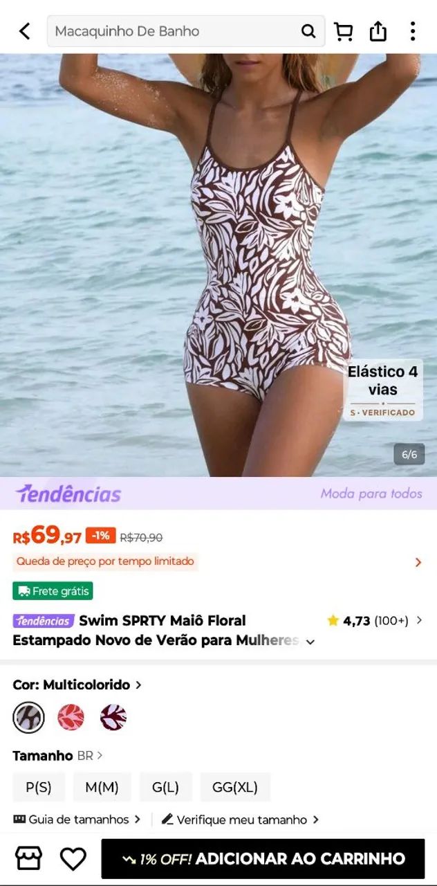Maiô floral estampado NOVO - Foto 5