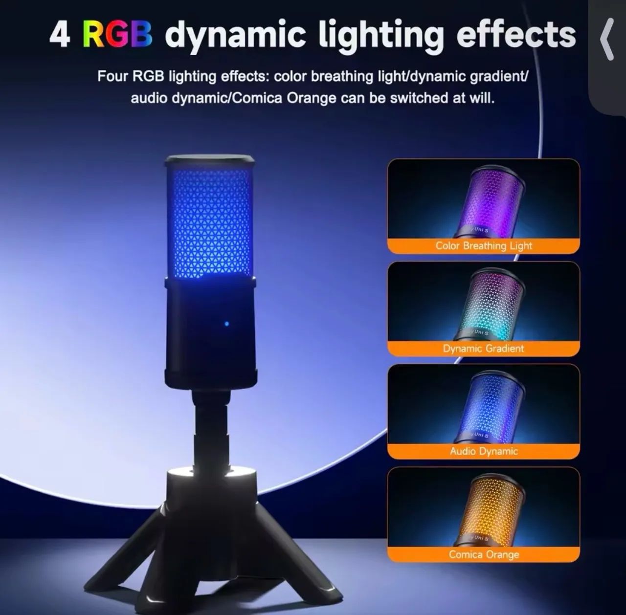 Microfone Condensador USB COMICA RGB Ejoy Uni S - Foto 5