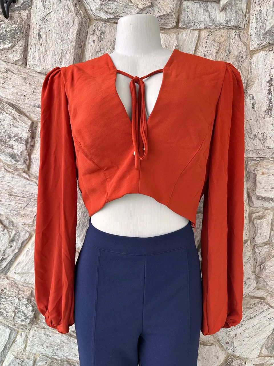 Blusa Cropped Terracota Tam. G - Foto 4