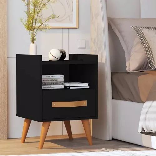 Mesa Cabeceira Par Kratos Retro 1 Gaveta -