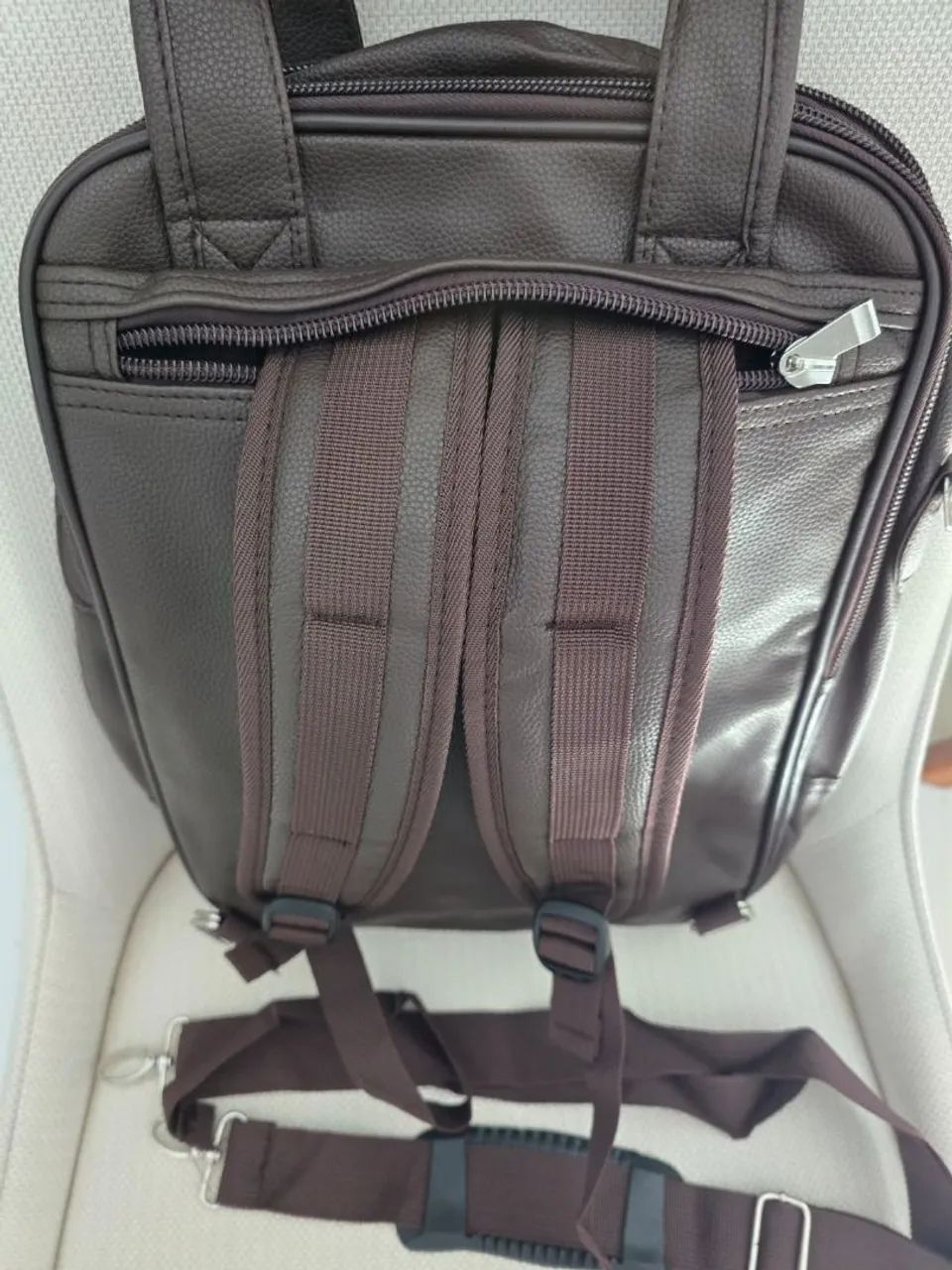 Mochila marrom Montblanc nova - Foto 5