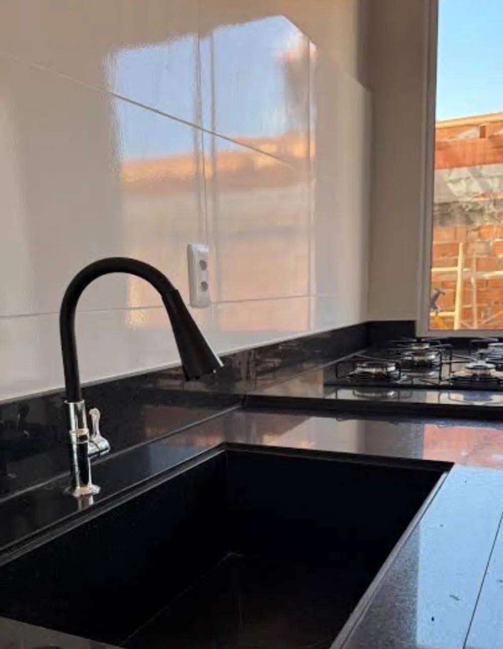 Granite sink with large granite basin, 1.80 m