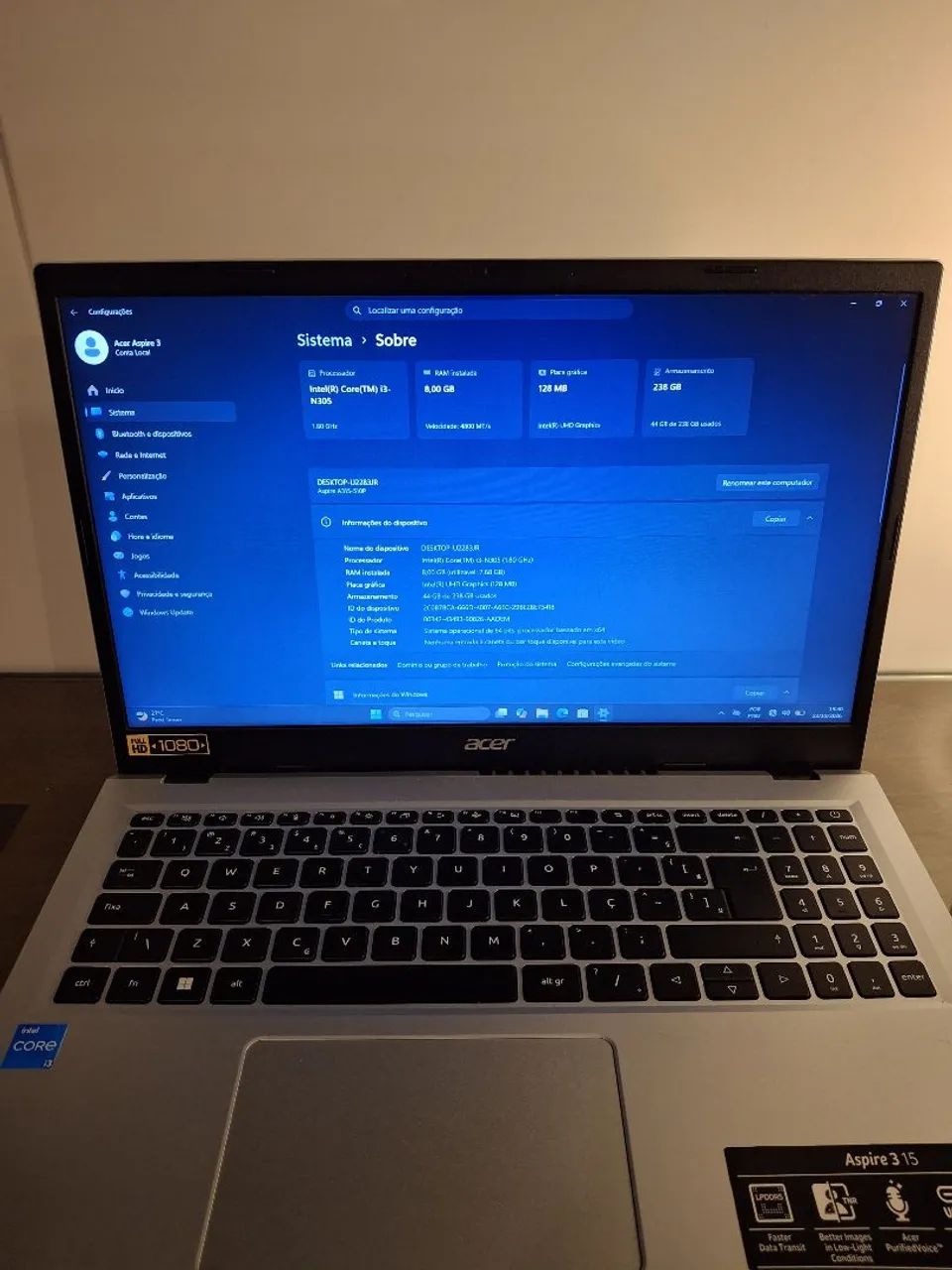 Notebook Acer (i3 12°Geração N-305) - Foto 2