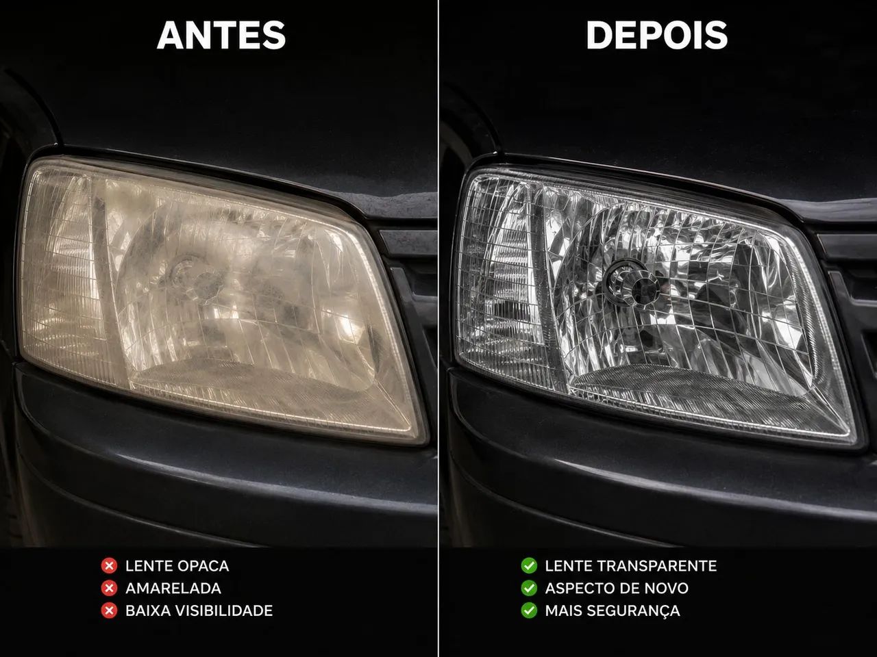 Promoção polimento de farol com polimero