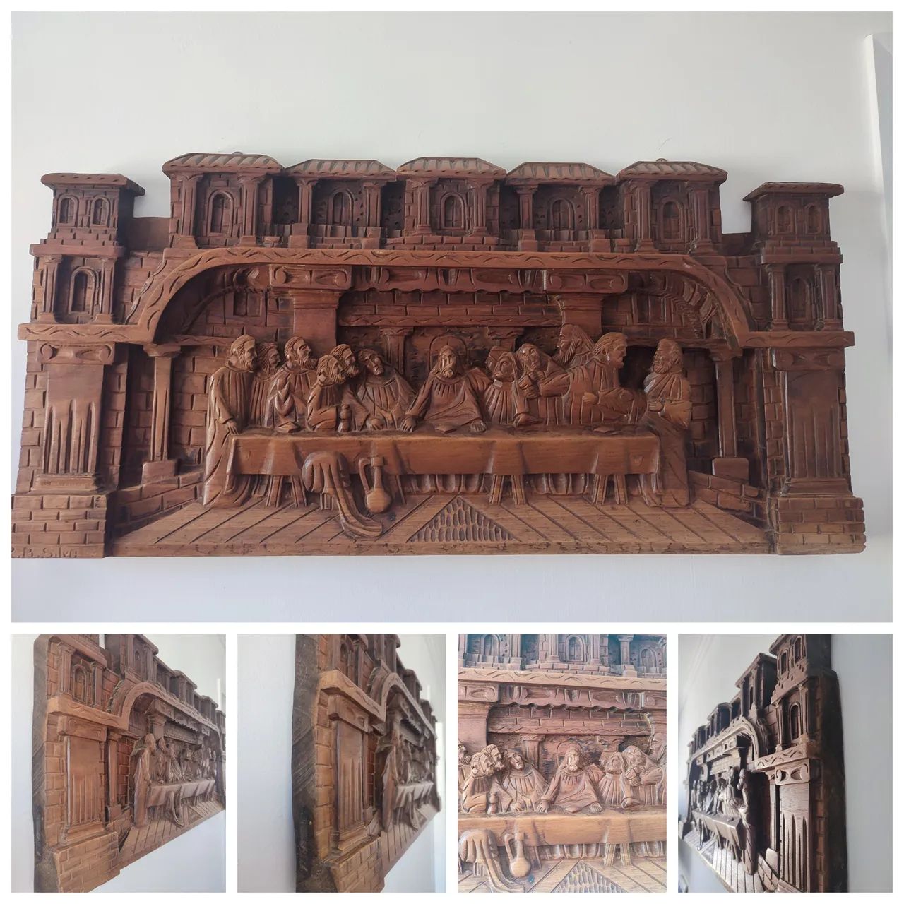 Quadro Santa Ceia Madeira Maciça  - Foto 5