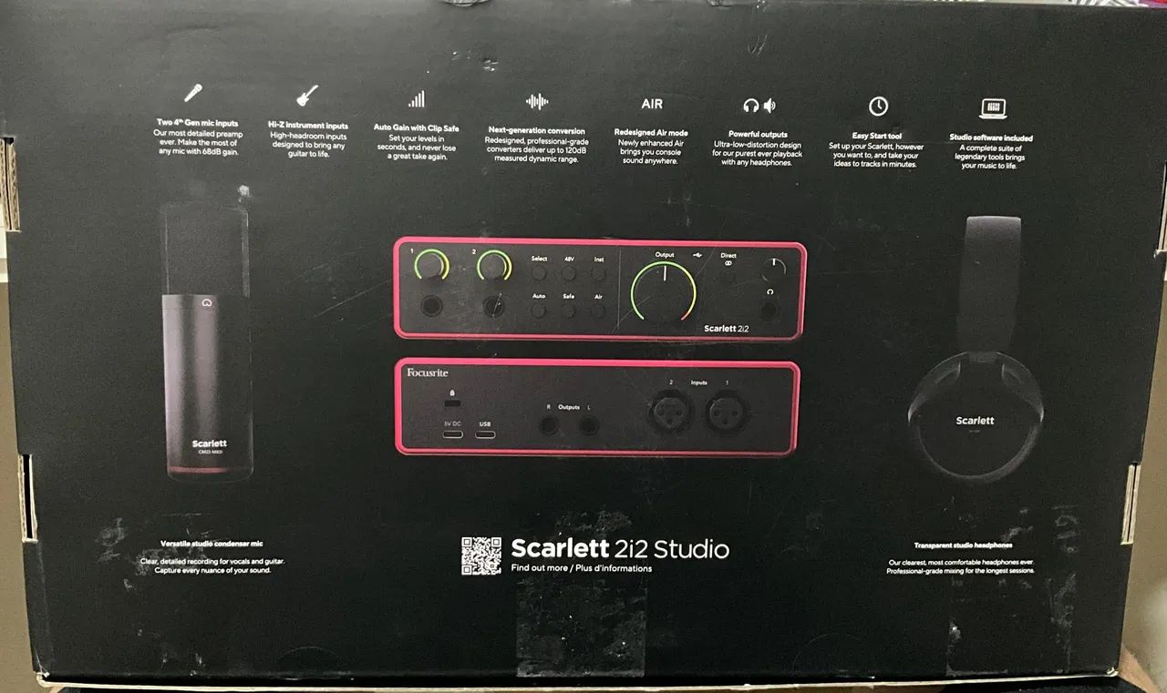 Kit Interface Audio Focusrite Scarlett 2i2 Studio 4th Gen Cor Vermelho - Foto 3