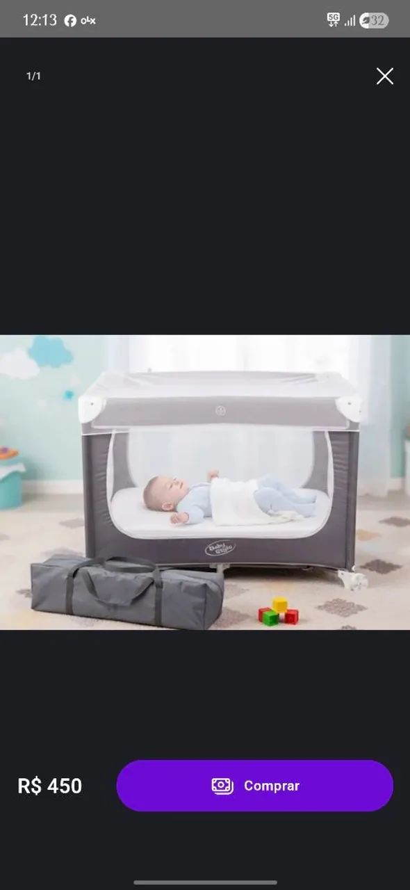 Berço cercado Baby Style + Colchão 