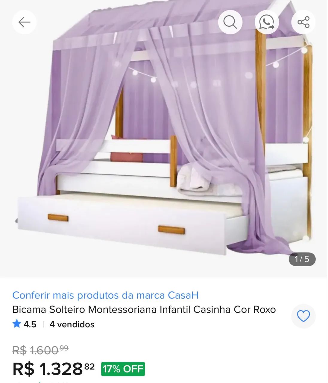 Cama infantil Rosa - Foto 2