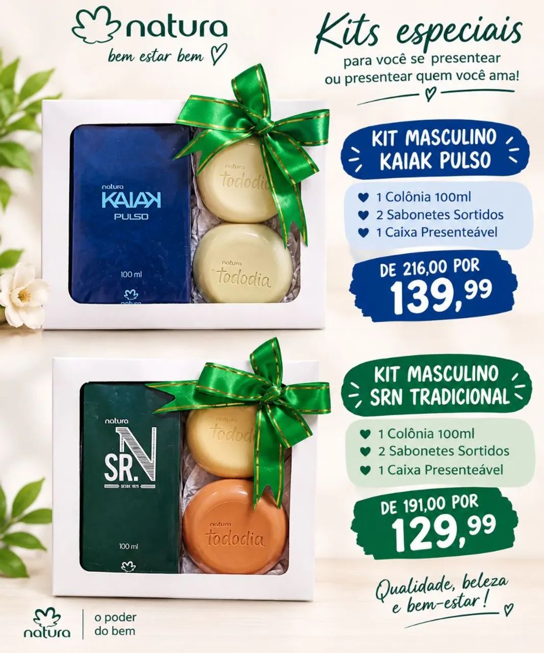 Kits Masculinos e Femininos Natura  - Foto 3