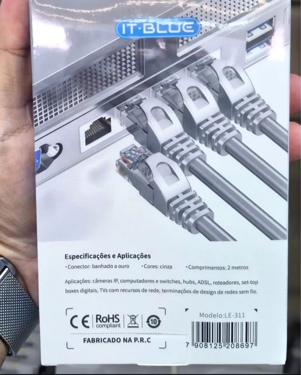 CABO C/CONECTOR CFTV CAT 6 2M REF: LE-311 - Foto 2