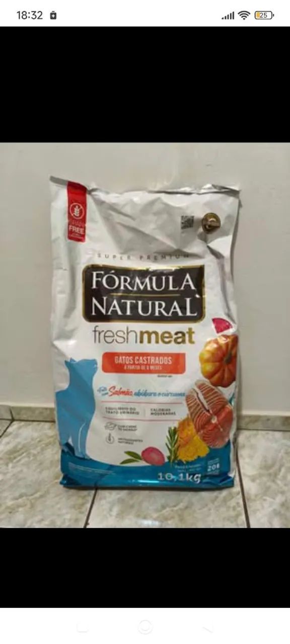 Ração Fórmula Natural Fresh Meat para Gatos Adultos Castrados Sabor Salmão 10.1kg - Foto 3