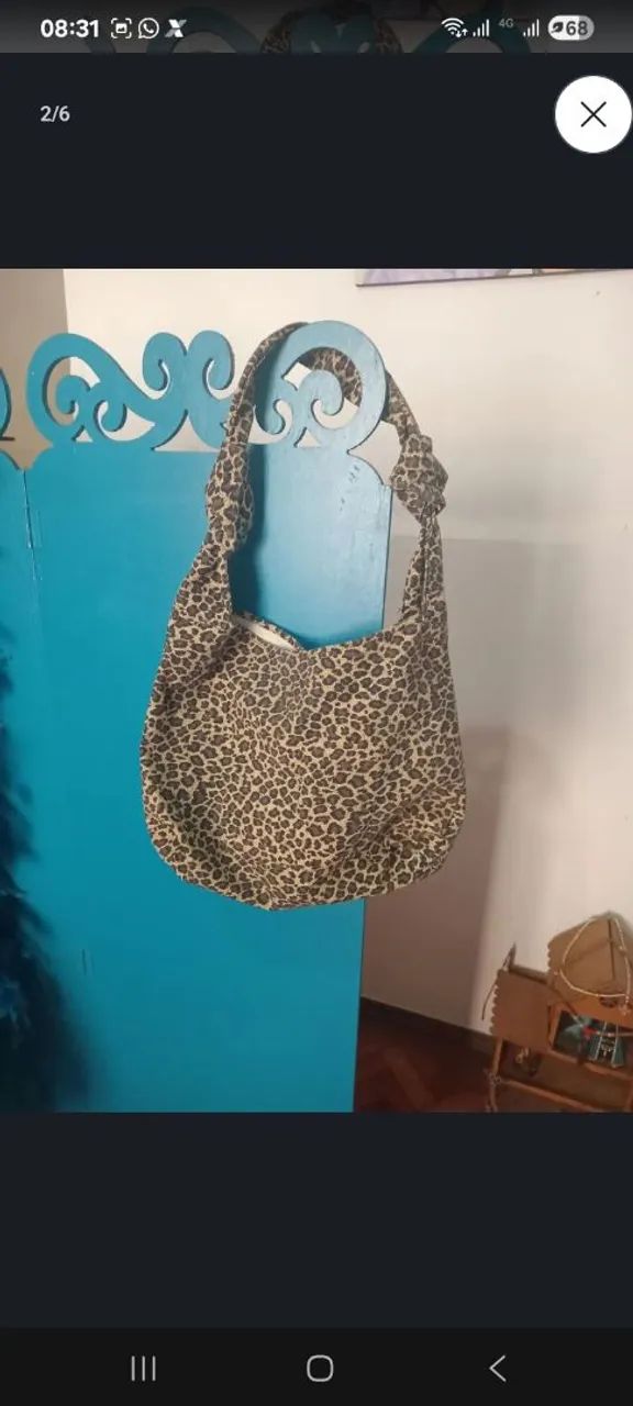 Bolsa de ombro tsuno com estampa de leopardo - Foto 2