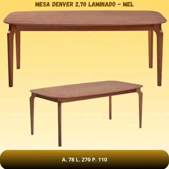 Mesa de Jantar avulsa 2.70m Madeira Maciça - Foto 4