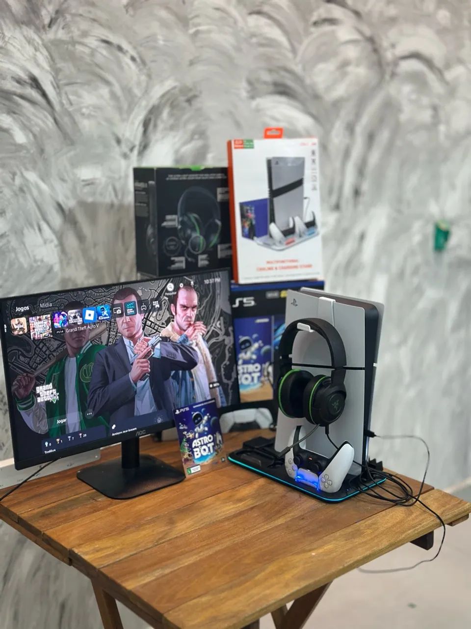 PS5 Slim + Headset + 1 Jogo - Foto 2