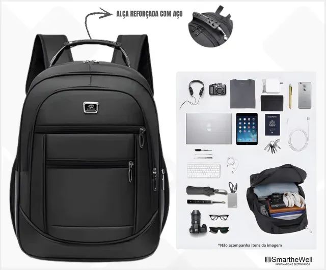  Mochila Escolar para Notebook reforçado com alça de aço - Foto 3
