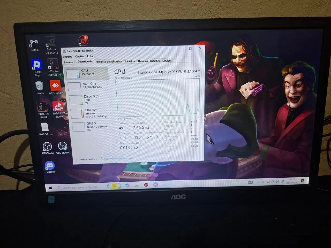 PC Completo Intel Core i5 + Monitor + Teclado e Mouse (Rápido com SSD) - Foto 3