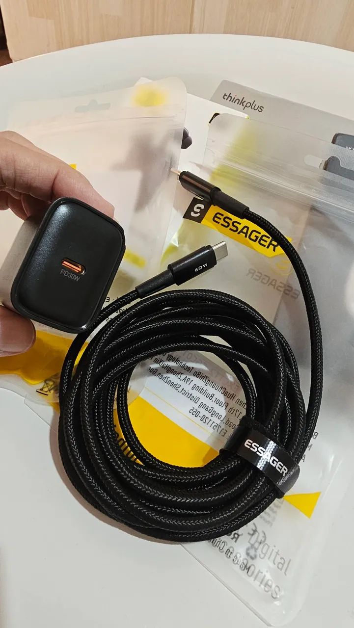 Carregador Essager 30w com cabo de e metros.  - Foto 4