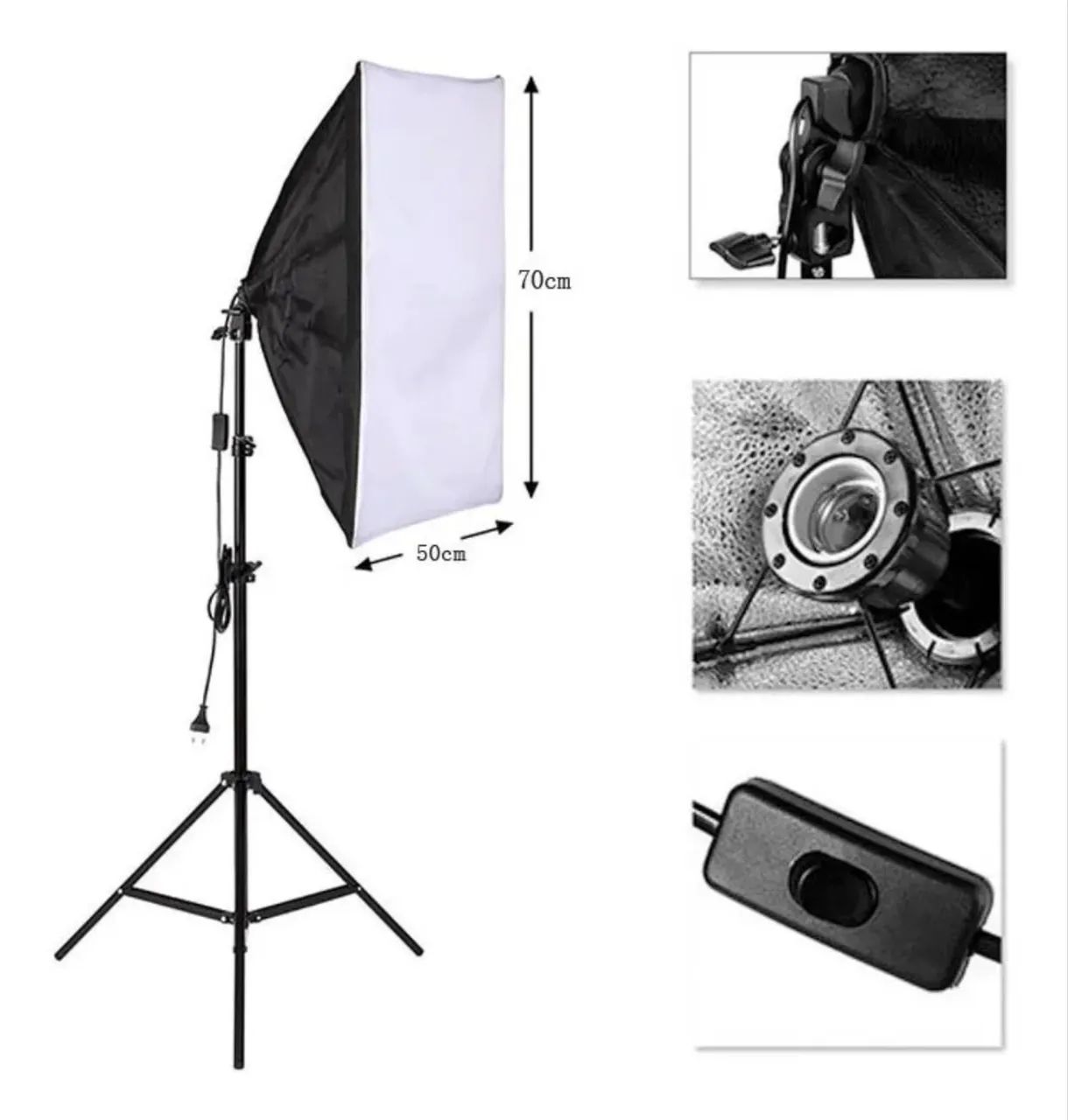 Kit Soft Box, Luz de estúdio, Continua E27 - Foto 2
