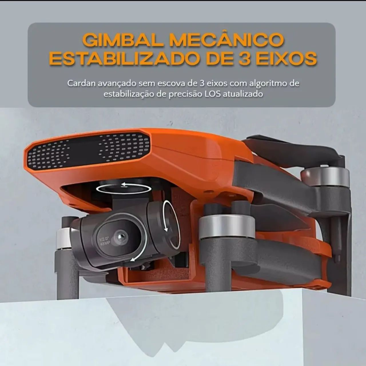 DRONE COM CÂMERA 4K GIMBAL 3 EIXOS C 3 BATERIAS 