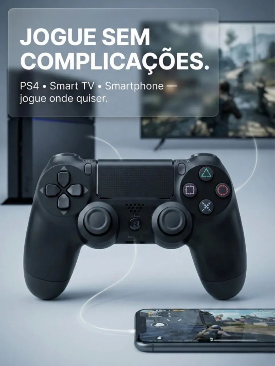 Controle joystick Sem Fio Playstation 4 Dualshock PS4 Android e PC